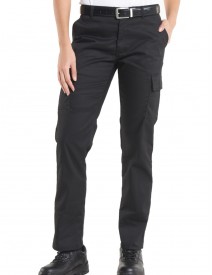 UC905 Black Ladies Cargo Trousers